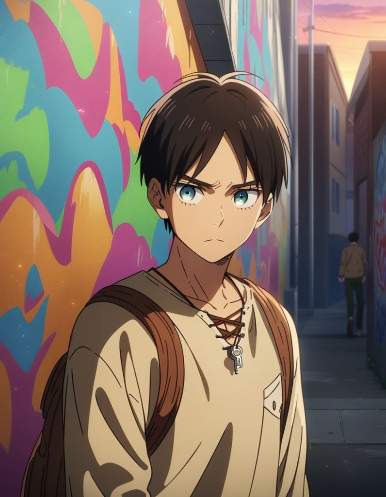 eren yeager graffiti