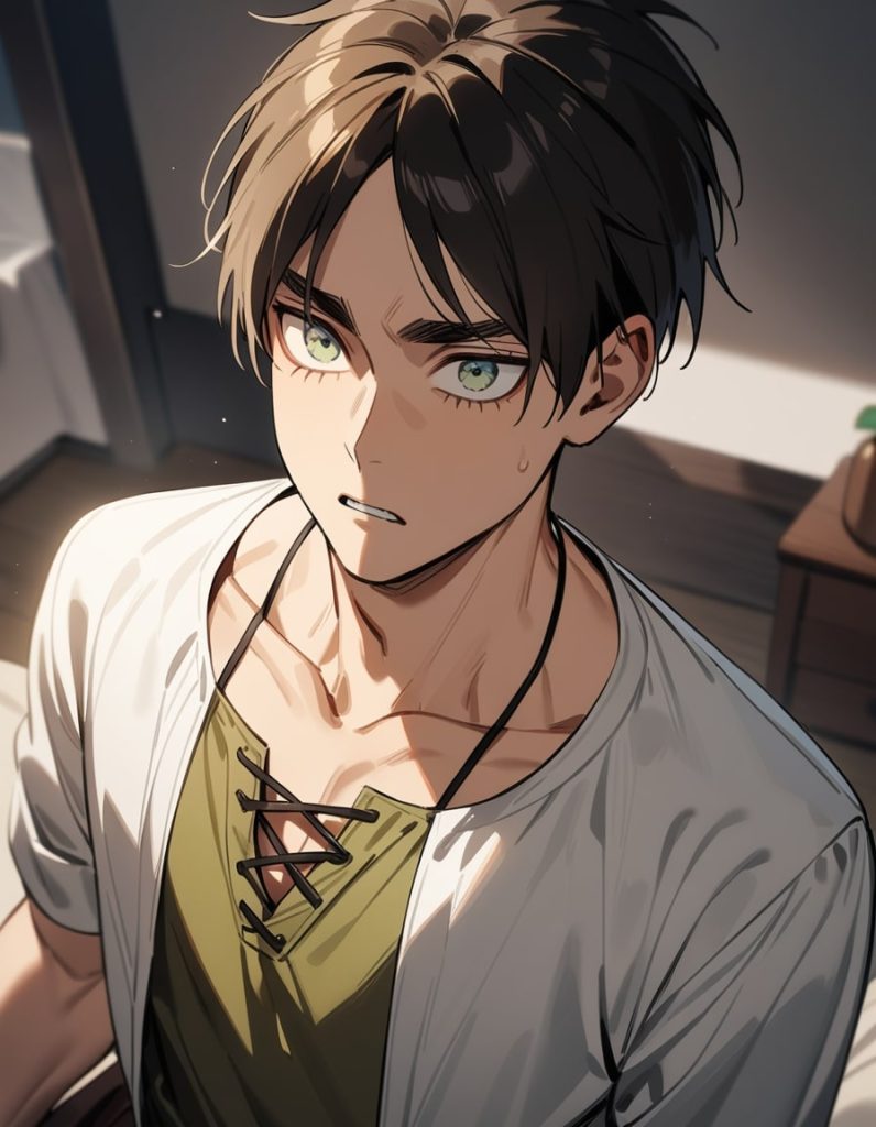 eren yeager intense gaze