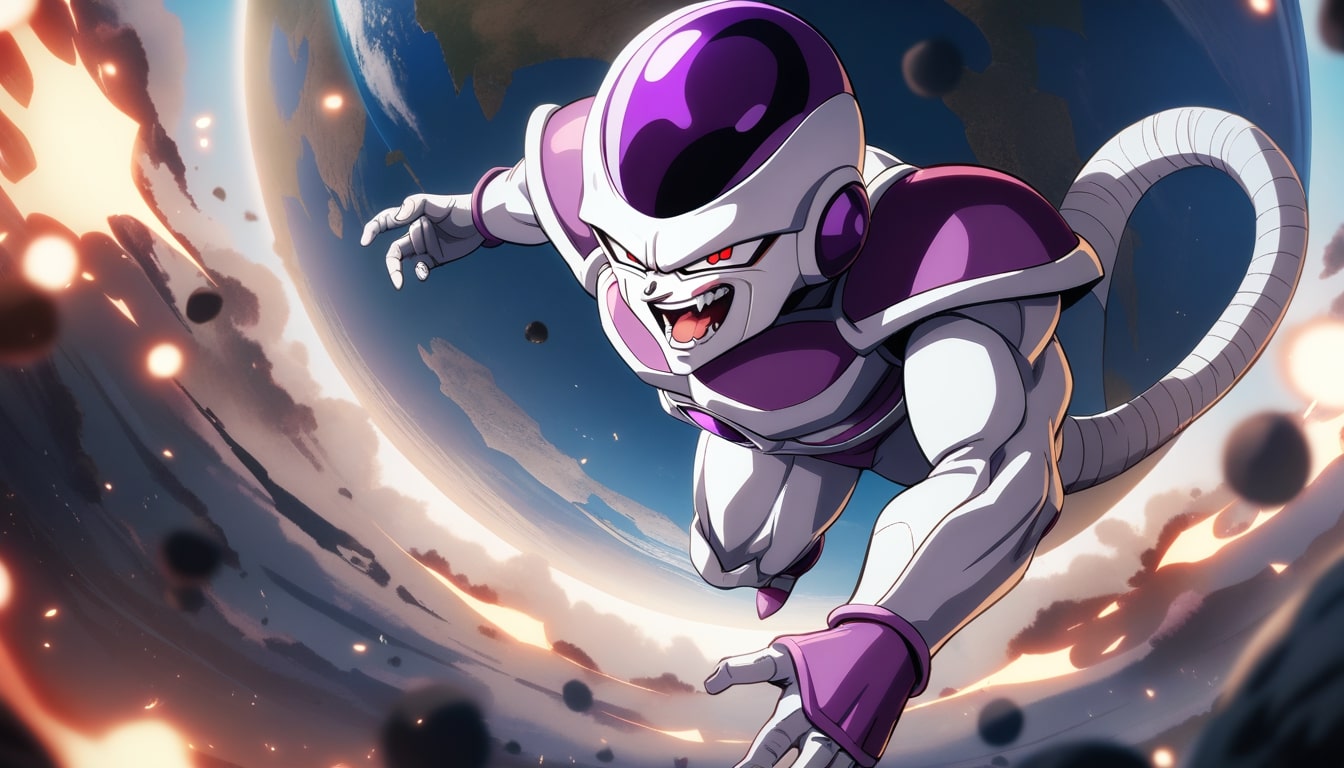 frieza flying menacingly