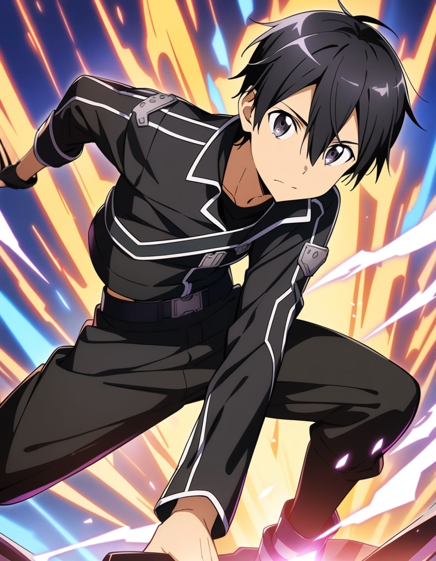 kirito action pose