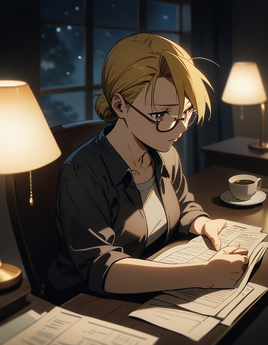 riza hawkeye studying