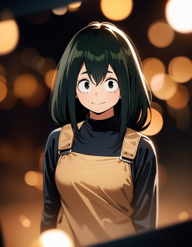 tsuyu asui smiling