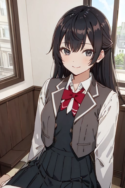 yuki suou school uniform smile