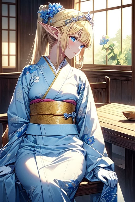 seras ashrain kimono sitting