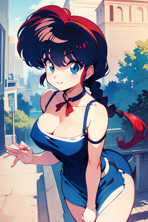 ranma blue dress city